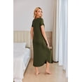 thumbnail image 3 of Ekouaer Long Nightgowns for Women Soft House Dress Pleated Front Nightshirt Full Length Loungwear, 3 of 6