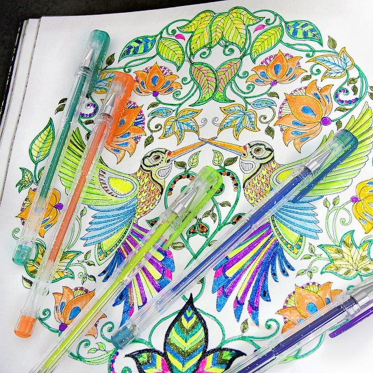 Arteza Retractable Gel Ink Pens Set, Red - Doodle, Draw, Journal - 24 Pack  