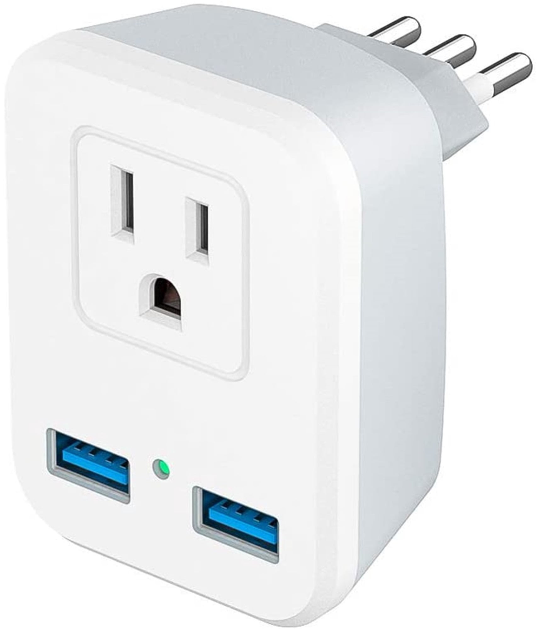 Adapter Power Plug Converter With 2 USB 1 Electrical Outlet for to Italy Chile Lybia Ethiopia Syria Tunisia Uruguay (Type L) - Walmart.com