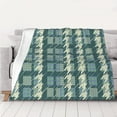 thumbnail image 5 of YFYANG Lightweight Warm Flannel Blanket, Green Abstract Checkered Pattern Throw Blanket for Bed, Sofa, Travel, Camping, 60"x50", 5 of 7