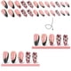thumbnail image 4 of Uñas postizas de almendras de longitud media, uñas postizas de cobertura total de color rosa, 4 of 5