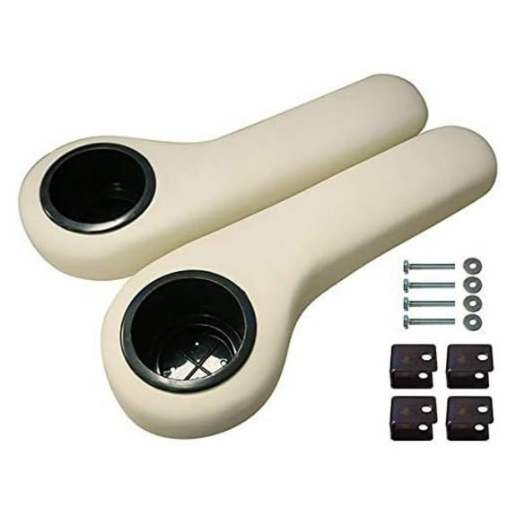 White Golf Cart Cup Holder Rear Seat Arm Rest Cushion - Fits EZGO/Club Car/
