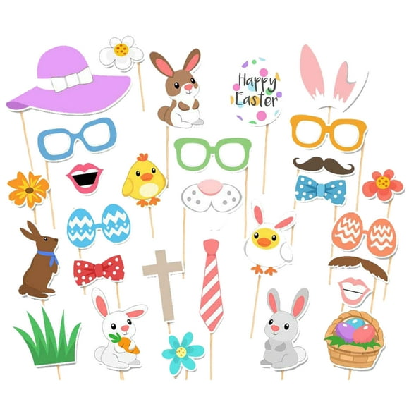 XZNGL Patchs pour Vêtements Easter Photo Props Bunny Basket Photography Dress Up Accessories A Pack of 29