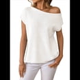 thumbnail image 3 of Suéter de Punto de Corta con Hombros Descubiertos para Mujer, Color Crema, Talla S, 3 of 8
