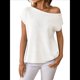 thumbnail image 3 of Suéter de Punto de Corta con Hombros Descubiertos para Mujer, Color Crema, Talla S, 3 of 8