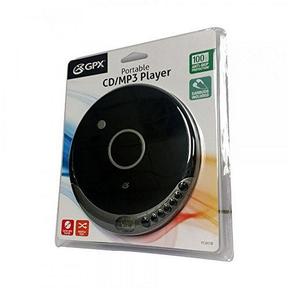 GPX PC807B Personal CD-MP3 Player, 40 Sec Anti-Skip, LCD Display