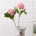 thumbnail image 3 of Muellery Artificial Silk Flowers Chrysanthemum 2 Branches Chrysanthemum Ball Cherry Pink TP1A106754, 3 of 7