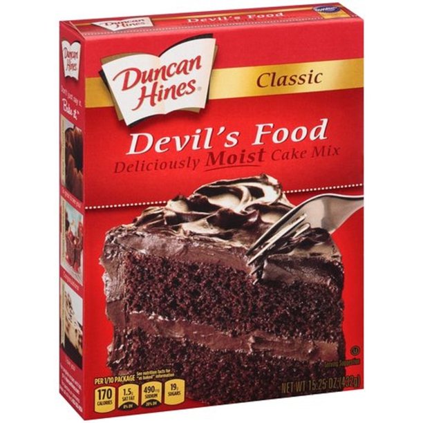 12 PACKS Duncan Hines, Classic Cake Mix, Devil's Food, 15.25oz Box
