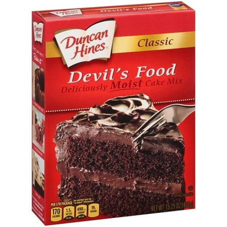 12 PACKS : Duncan Hines, Classic Cake Mix, Devil's Food, 15.25oz