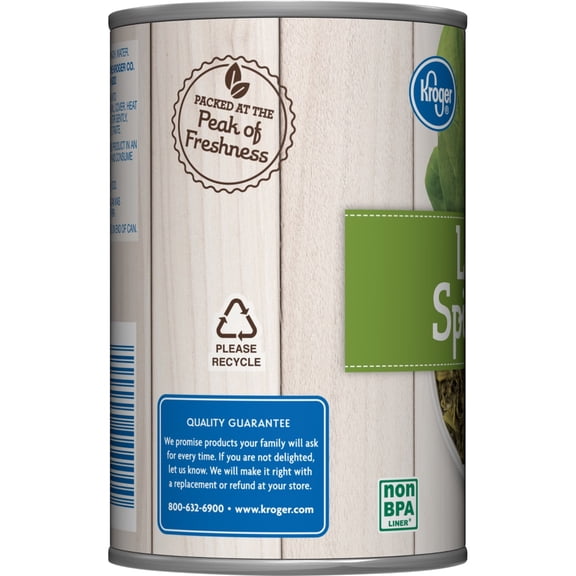 Kroger No Salt Added Leaf Spinach 13.5 oz - Pack of 1