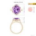 thumbnail image 5 of ANGARA Natural 4.3 ct Amethyst Floral Ring with Reverse Tapered Shank in 14K Yellow Gold for Women (Size-12x10mm) | February Birthstone, Anniversary, Jewelry Gift for Women | Natural Amethyst Ring, 5 of 10