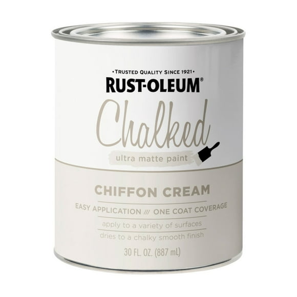 Rust-Oleum 329598 Ultra Matte Interior Chalked Paint 30 oz, 30 Fl Oz (Pack of 1), Chiffon Cream