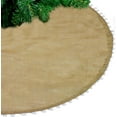 thumbnail image 2 of Amy's HomeGoods Pompom Trim Jute Holiday Christmas Tree Skirt (56" Tree Skirt), 2 of 2
