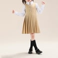 thumbnail image 4 of Coerni Girls Pleated School Uniform Dress Knee Length A-Line Tank Dress Preppy Style Toddler & Teen Sleeveless Jumper Dress 3-18 Years, 4 of 6