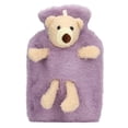 thumbnail image 3 of Warm Water Bag, Multifunctional Hot Water Bag Soft Flannel PVC Material 1000ml Capacity  For Homes Brown,Purple, 3 of 8
