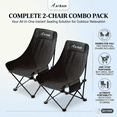 thumbnail image 5 of AORAN 2-Pack Foldable Moon  Chairs, portable camping chairs with reinforced steel frames, durable Oxford fabric, side pockets, ergonomic high backs, and carry bags for outdoor use., 5 of 7