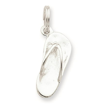 Sterling Silver Polished Flip Flop Charm Pendant 25mmx6mm