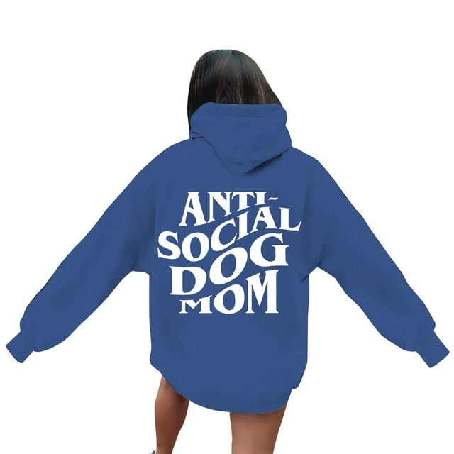 Funny Social Dog Mom Hoodie For Dog Lovers For Dog Owners
