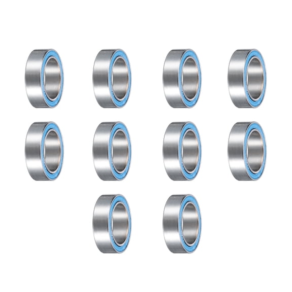 10 Packs MR128-2RS Miniature Deep Groove Ball Bearings 8x12x3.5mm Double Rubber Sealed Bearings, Blue, P6 (ABEC 3)