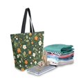 thumbnail image 2 of FORMRS Womens Canvas Tote Bag with Zipper Inner Pocket Shoulder Handbag, Green Flowers Pattern, 2 of 7