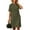 *Army Green, variant on VBVC Women's V-Neck Stand Collar Shirt Dress,Button Detail Short Sleeve Midi Dress For Women,Ladies Summer Breathable Dress with Pockets,Army Green,S-2XL