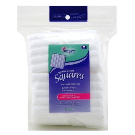 Swisspers Cotton Squares 80 Count Multi-Care Quilted 2 Pack