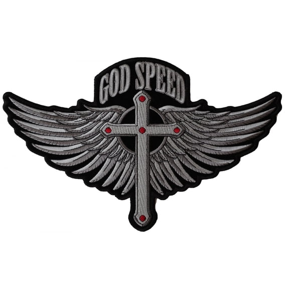 God Speed Patch, Large Christian Back Patches for Jackets and Vests