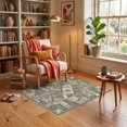 thumbnail image 3 of ODIKA 3'x5' Ultra-Soft Throw Mat, Entry Grey Boho Geometric Block Entryway Front Door Styling Ru None Washable, Bare feet friendly, Easy Care Indoor rug for Bedside, Vanity, 3 of 7