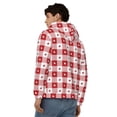 thumbnail image 4 of Kdxio Plaid Heart Print Men Hoodies Casual Hoodies for Men with Zip Pockets Full Zip Long Sleeve Sweatshirt Sports Hooded Jacket-3X-Large, 4 of 5