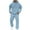 Sky Blue, variant on Men's Full Zip Polo Jacket & Drawstring Pants Set, Comfortable Relaxed Fit, Solid Color, Regular Size