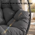 thumbnail image 6 of RADIATA Outdoor Egg Chair with Ottoman and Footrest, Wicker Patio Egg Chair, Indoor Outdoor Egg Chair with 6.5 in Cushion, 420 lb Capacity, Dark Gray, 6 of 9