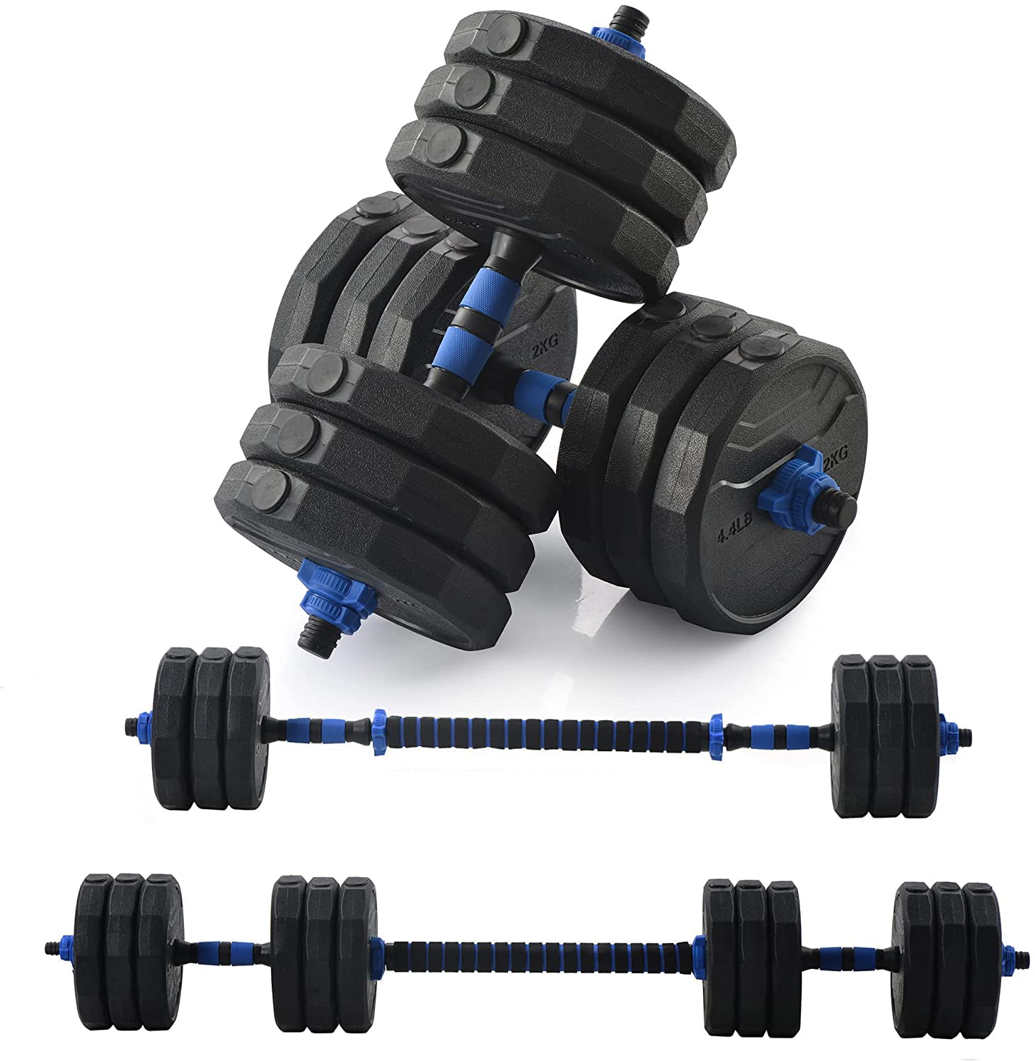 Exercise Dumbbells with Anti-Slip Handle All-Purpose for Home Gym Office Workout Fitness 4.4lbs x 2 Adjustable Dumbbells Set for Women Men 8.8lbs