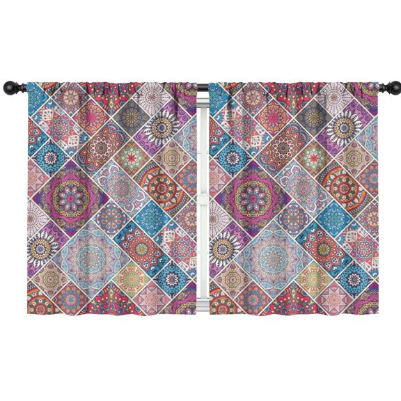 Blackout Kids Curtains,Boho Bohemia Flower Childrens Insulated Curtains Set Of 2,Bedroom Essentials,Toddler Room Decor 42"x54"(106x137cm)