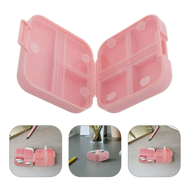 unbranded Organizador Pequeño De Pastillas Portátil Con 7 Compartimentos De Plástico Rosa Para Uso Diario Y Viaje