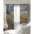 thumbnail image 4 of Spring Floral Blackout Curtains for Bedroom Living Room Darkening Curtains 84 Inch Length 2 Panels Set Pastoral Botanical Oil Painting Flower Window Curtain Window Treatment Grommet Drapes 42"x84", 4 of 9