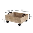 thumbnail image 3 of happimess BSK2014C Adaline 18.11" Classic Farmhouse Hand-Woven Hyacinth Rectangular Underbed Storage Bin with Wheels and Handles, White Wash, 3 of 5