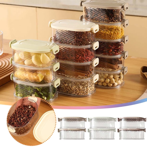 Caja Para Guardar Especias Caja organizadora de especias de 1 pieza con tapa,de PET+ABS,para condimentos y hierbas (verde) Rkxzt