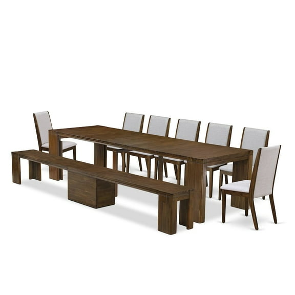 Luxe by East West Furniture 9  Pieces Extendable Dining Set Includes a Rectangle Kitchen Table