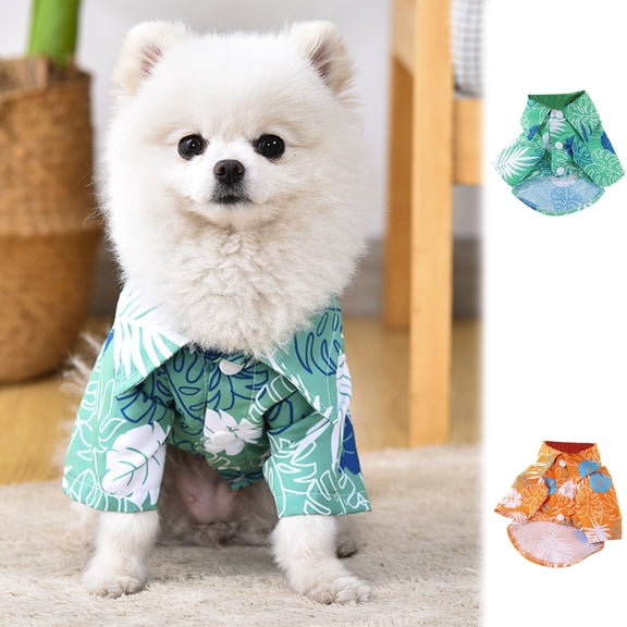 kladzum Hawaiian Dog Shirt Pet Summer T-Shirts Breathable Pet Costume Palm Shirt Dog Summer Clothes Breathable Shirts Puppy Outfit Shirt for Small Medium Dogs In Hot Days