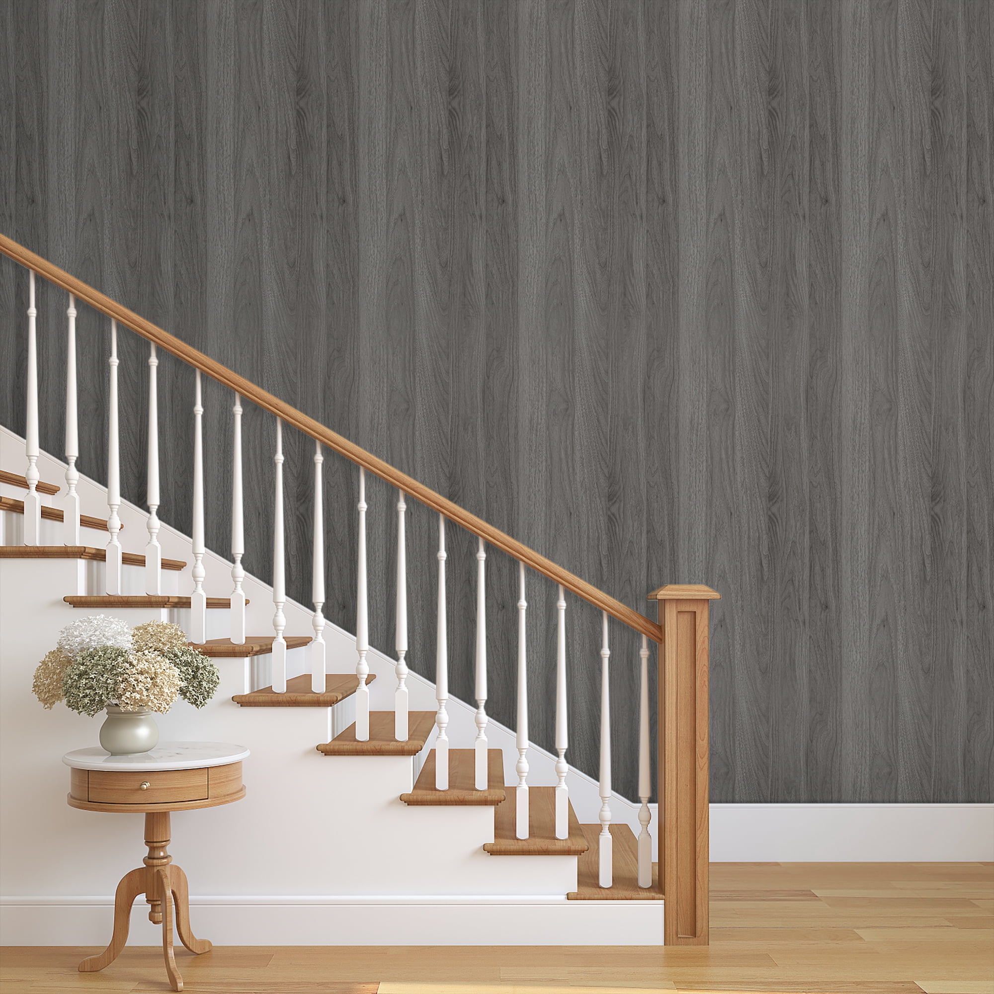 UMIGGEE Gray Wood Wallpaper 15.7-in x 236-in Peel and Stick Wallpaper Wood Grain Contact Paper Removable Self-Adhesive Wood Wall Paper Film for Furniture Decoratio Home Decor Wall Covering
