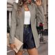 thumbnail image 5 of de 3/4 Fruncidos para Mujer, Chaquetas Entalladas con Hombreras para un Estilo Informal de Negocios. Caqui XL, 5 of 8