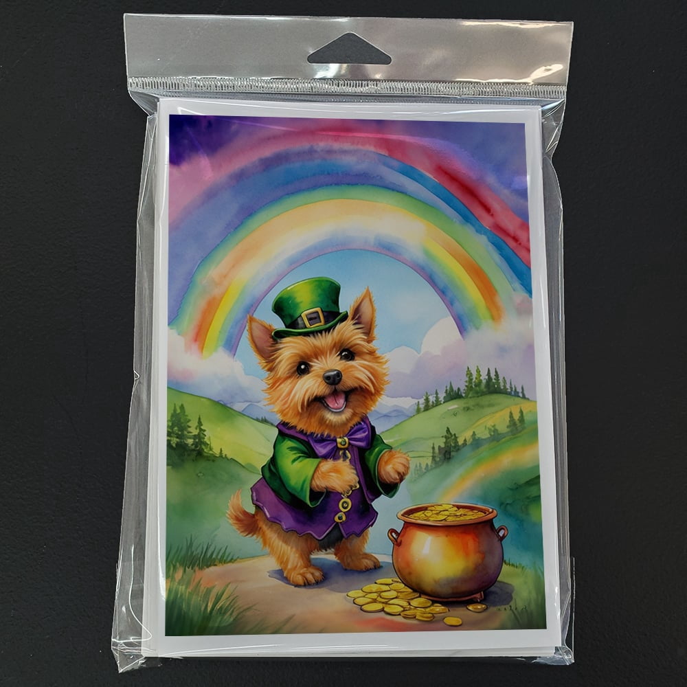 Norwich Terrier St Patrick's Day Greeting Cards Pack of 8 7 in x 5 in