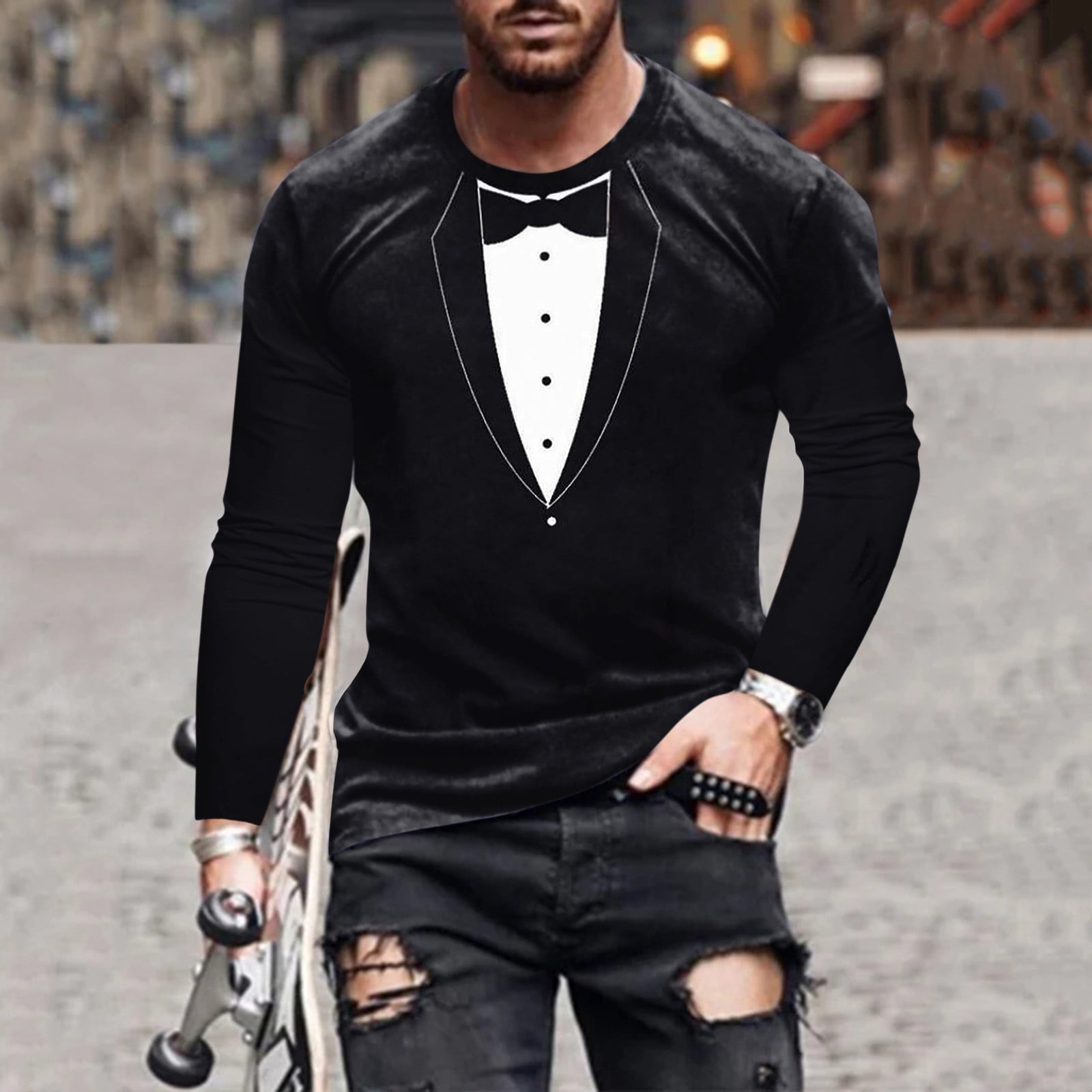 suit with high neck t shirt