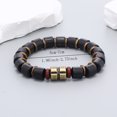thumbnail image 5 of Nvzi Pulsera elástica con cuentas de madera para hombre, color negro, 5 of 5