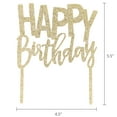 thumbnail image 5 of Gold Glitter Happy Birthday Cake Topper, 5" x 6", by Way To Celebrate, 5 of 6