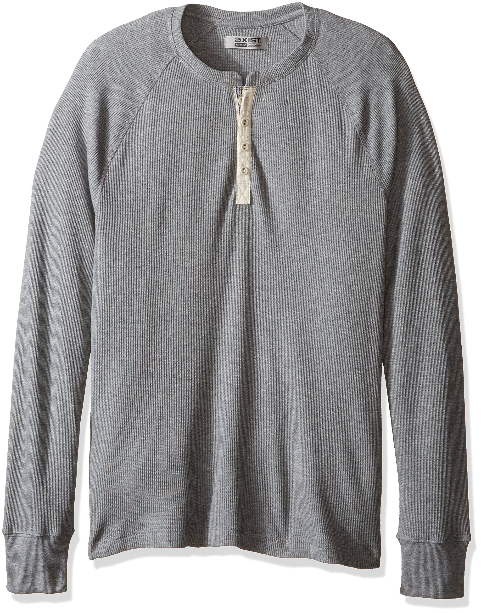 2(X)IST - 2xist NEW Gray Mens Size Medium M Waffle-Knit Thermal Henley ...