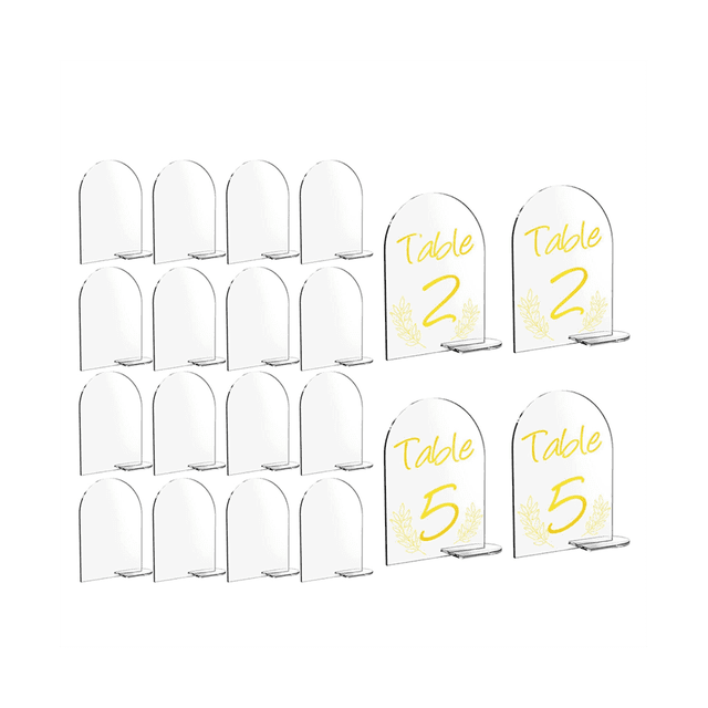20 Paquets de Chiffres Acryliques Vierges 6X4 Pouces avec Support pour Réception de Mariage Diy