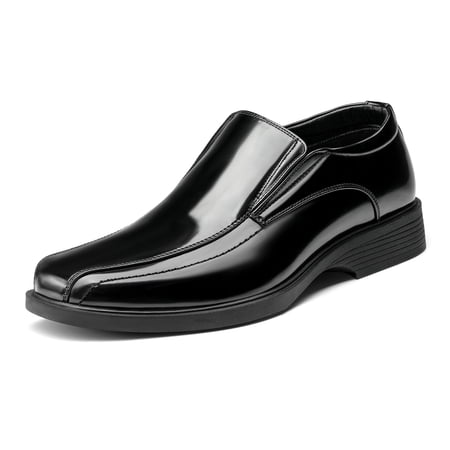Bruno Marc Mens Fashion Comfort Business Oxfords Dress Shoes Leather Lined Classic Slip On Loafers shoes BLACK/PAT Size 13