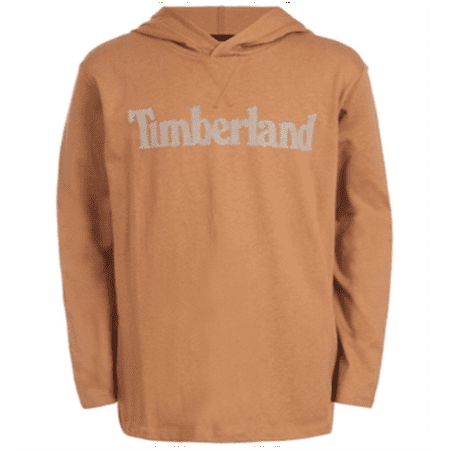 Timberland Boy's Wordmark Hoodie Brown Size Large