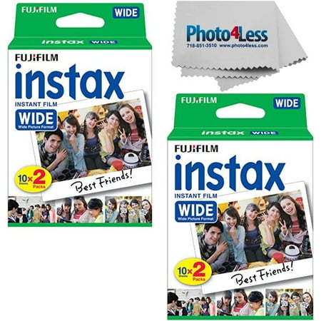 Image of Fujifilm Wide Instant Film Twin Pack X2 (40 Sheets) + Camera and Lens Cleaning Cloth